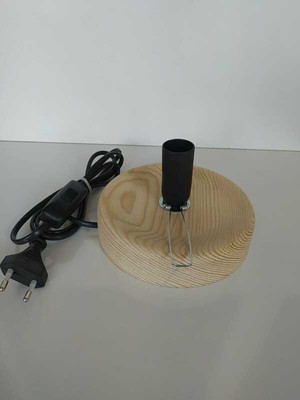 El Yapımı Ahşap Lamba Altlığı ve Su Kabağı Seti, 15 Cm, Kahverengi