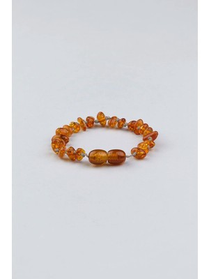 Doğal Kehribar Taşlı Çocuk Bilekliği, 16 Cm, Şık ve Sağlıklı Aksesuar.