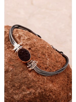 Mor Ametist Taşlı Elişi Gümüş Bileklik, Zarif ve Şık Takı Tasarımı