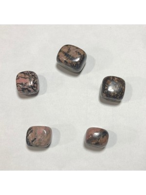 Renkli Tamburlanmış Rodonit Doğal Taş 2-2,5cm, Enerji ve Şifa Kaynağı