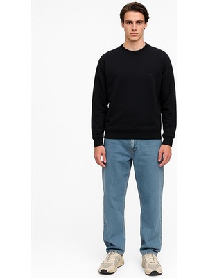 LTB Uzun Kollu Bisiklet Yaka Basıc Lacivert Sweatshırt