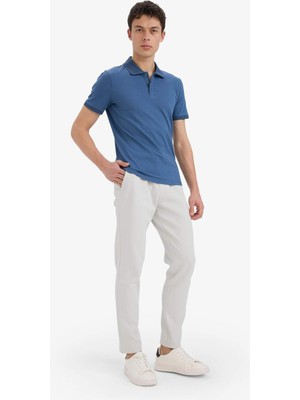 DeFacto Esnek Basic Beli Bağcıklı Cepli Düz Paça Jogger Pantolon C6022AX25AU