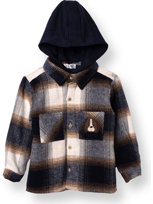 Hellobaby Erkek Bebek Happy Animals Gömlek Kapüşonlu Uzun Kol