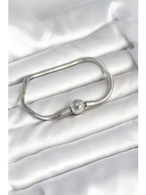 Kahsen Store Gümüş Renk Pirinç Charm Bileklik