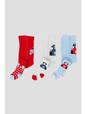 Defne Baby 3 Adet Araba Konseptli Pamuklu Erkek Bebek ve Çocuk Külotlu Çorap
