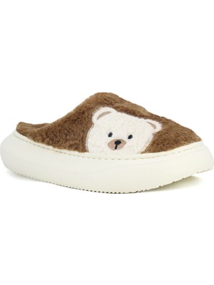 Terlikvs Kışlık Kadın Peluş Terlik – Tatlı Ayıcık Deseni, Kaymaz Eva Taban, Ses Yapmaz-Panda