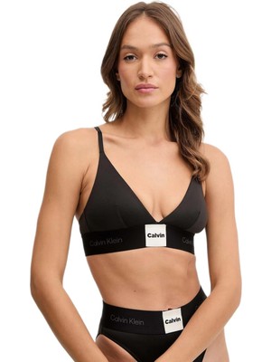 Calvin Klein Kadın Siyah Desteksiz Üçgen Bralet Sütyen LV00QF8610