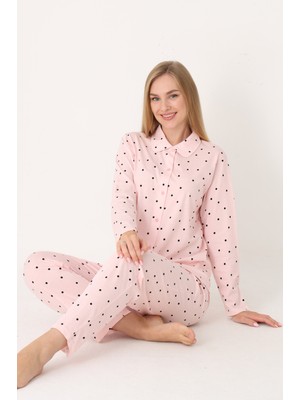 Nbb Somon Polka Dot Önden Düğmeli Pijama Takım