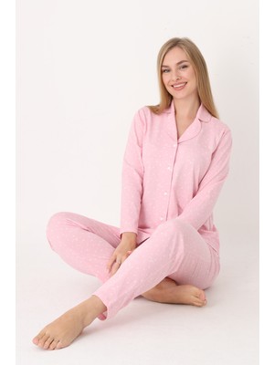 Nbb Pembe Moon And Stars Önden Düğmeli Pijama Takım
