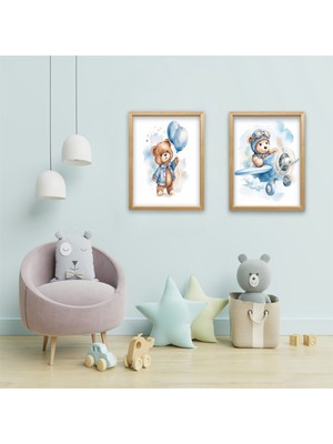 BFM  Dijital Baskı Merkezi Erkek Çocuk Odası Duvar Ev Dekarasyonu Için  2’li Tablo Seti
