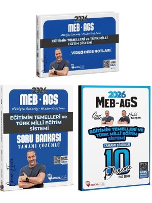 Hoca Kafası 2026 Meb-Ags Eğitimin Temelleri ve Türk Milli Eğitim Sistemi Video Ders Notları + Soru Bankası + 10 Deneme 3 Lü Set - Ömer Ekici Hoca Kafası Yayınları