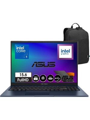 Asus Vivobook 15 X1504VA-NJ3665S3 Intel Core 5 120U 24GB 512GB SSD Intel Graphics 15,6" Fhd Windows 11 Pro Taşınabilir Bilgisayar Snertech Çantaa
