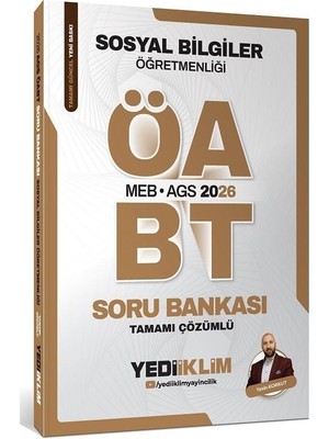 Yediiklim 2026 Öabt Meb-Ags Sosyal Bilgiler Öğretmenliği Soru Bankası Çözümlü - Yasin Korkut Yediiklim Yayınları