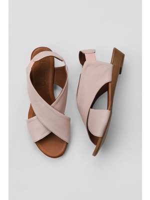 Bueno Shoes Pembe Deri Kadın Sandalet 01WL2408 01WL2408