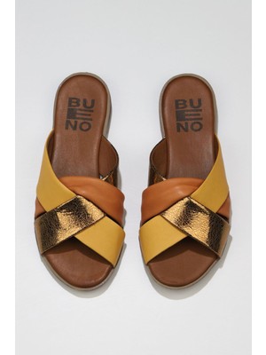 Bueno Shoes Bakır Multi Deri Kadın Düz Terlik 01WN5018 01WN5018