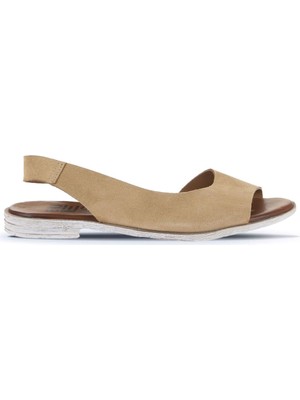 Bueno Shoes Taba Açık Alf Süet Kadın Düz Sandalet 01WA3013 01WA3013