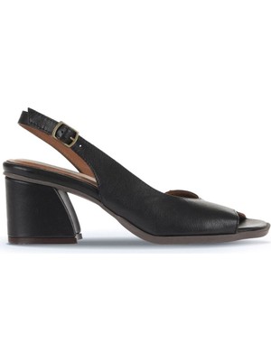 Bueno Shoes Siyah Deri Kadın Topuklu Sandalet 01WA3501 01WA3501