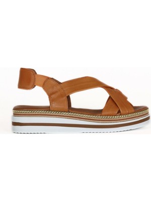Bueno Shoes Taba Deri Kadın Düz Sandalet 01WQ1609 01WQ1609