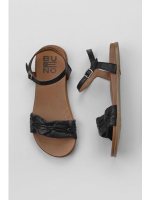 Bueno Shoes Siyah Deri Kadın Topuklu Sandalet 01WU4230 01WU4230