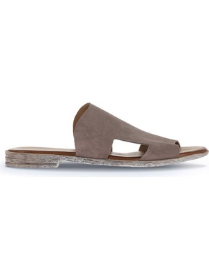 Bueno Shoes Gri Koyu Alf Süet Kadın Düz Terlik 01WA3012 01WA3012