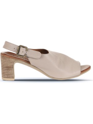 Bueno Shoes Gri Deri Kadın Topuklu Sandalet 01WN1513 01WN1513
