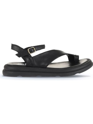Bueno Shoes Siyah Deri Kadın Parmak Arası Sandalet 01WA2602 01WA2602