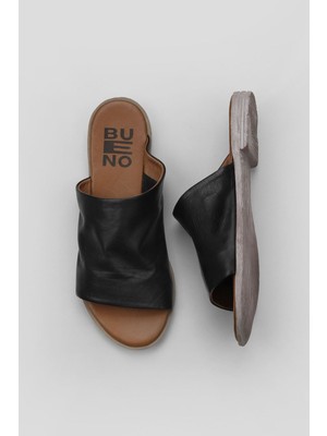 Bueno Shoes Siyah Deri Kadın Düz Terlik 01WQ2009 01WQ2009