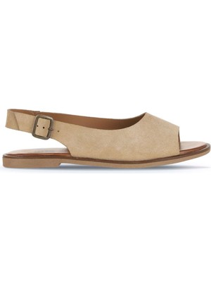 Bueno Shoes Taba Açık Alf Süet Kadın Düz Sandalet 01WA5709 01WA5709