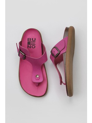 Bueno Shoes Fuşya Nubuk Kadın Parmak Arası Terlik 01WS11002 01WS11002
