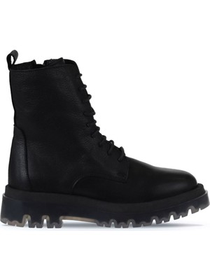 Bueno Shoes Siyah Deri Kadın Düz Bot 01WV1500 01WV1500