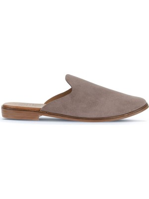 Bueno Shoes Gri Koyu Alf Süet Kadın Düz Terlik 01WA7006 01WA7006