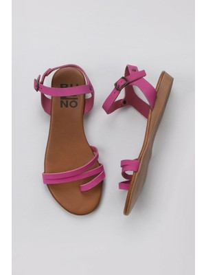 Bueno Shoes Fuşya Nubuk Kadın Parmak Arası Sandalet 01WU7457 01WU7457