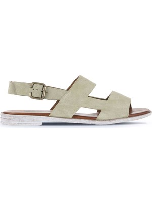 Bueno Shoes Yeşil Alf Süet Kadın Düz Sandalet 01WA3017 01WA3017