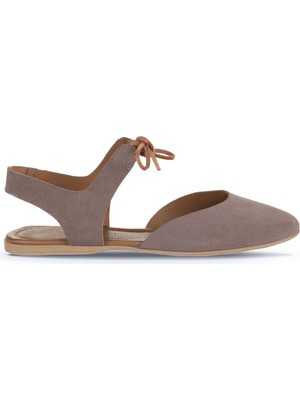 Bueno Shoes Gri Koyu Alf Süet Kadın Düz Sandalet 01WA5807 01WA5807