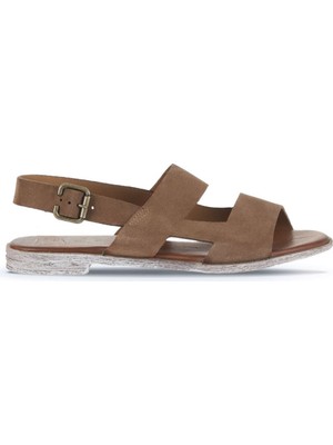 Bueno Shoes Taba Alf Süet Kadın Düz Sandalet 01WA3017 01WA3017