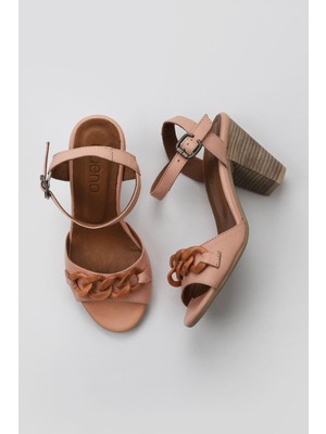 Bueno Shoes Pudra Deri Kadın Topuklu Sandalet 01WU11200 01WU11200