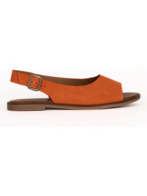 Bueno Shoes Turuncu Alf Süet Kadın Düz Sandalet 01WA5709 01WA5709