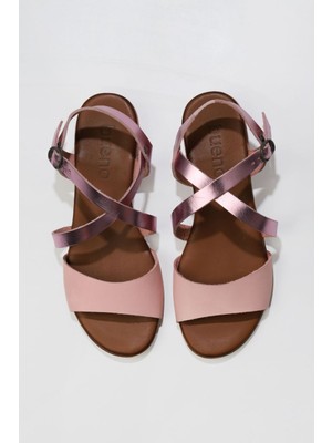 Bueno Shoes Pudra Deri Kadın Topuklu Sandalet 01WS6108 01WS6108