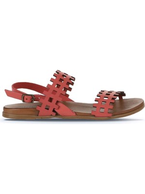 Bueno Shoes Mercan Deri Kadın Düz Sandalet 01WU4242 01WU4242