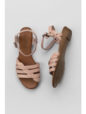 Bueno Shoes Pudra Deri Kadın Düz Sandalet 01WU3901 01WU3901