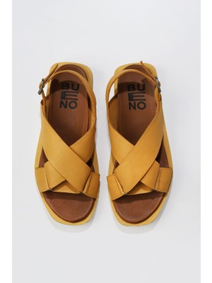 Bueno Shoes Sarı Deri Kadın Sandalet 01WS2801 01WS2801