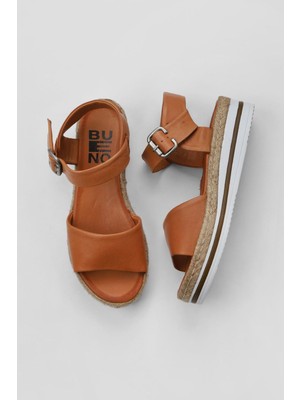 Bueno Shoes Taba Deri Kadın Düz Sandalet 01WS4216 01WS4216