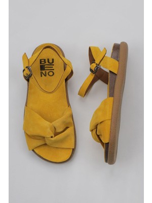 Bueno Shoes Sarı Süet Kadın Düz Sandalet 01WU4728 01WU4728