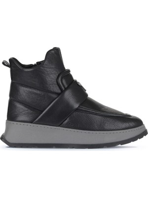 Bueno Shoes Siyah Deri Kadın Dolgu Topuklu Bot 01WA7403-502 01WA7403-502