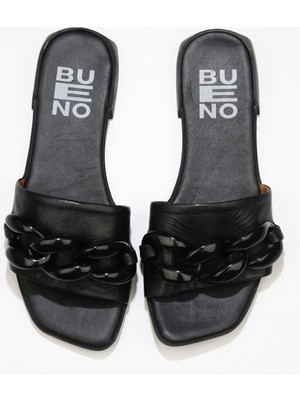 Bueno Shoes Siyah Deri Kadın Düz Terlik 01WU1815 01WU1815