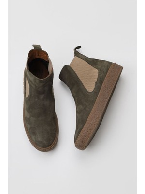 Bueno Shoes Haki Süet Kadın Düz Bot 01WT3206 01WT3206