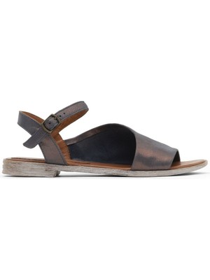 Bueno Shoes Lacivert Deri Kadın Düz Sandalet 01WN5001 01WN5001