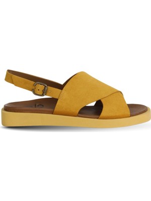 Bueno Shoes Sarı Alf Süet Kadın Düz Sandalet 01WA5404 01WA5404
