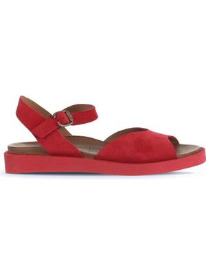 Bueno Shoes Kırmızı Alf Süet Kadın Düz Sandalet 01WA5403 01WA5403