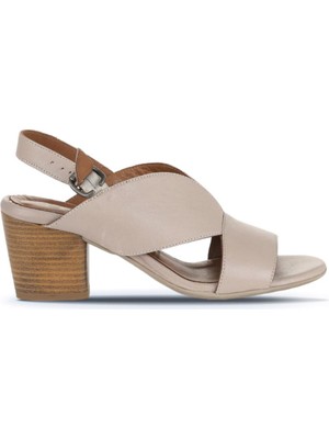 Bueno Shoes Gri Deri Kadın Topuklu Sandalet 01WN2603 01WN2603